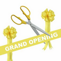 Grand Opening Kit-36" Ceremonial Scissors, Ribbon, Bows (Silver/Yellow)